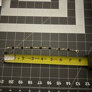 Gold laminated and Black Beaded Bracelet